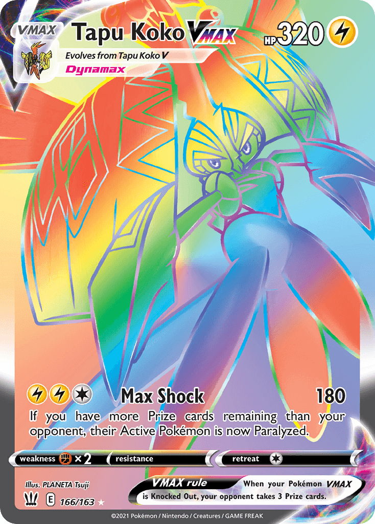 Tapu Koko VMAX — SWSH05: Battle Styles Pokémon TCG card by PLANETA Tsuji