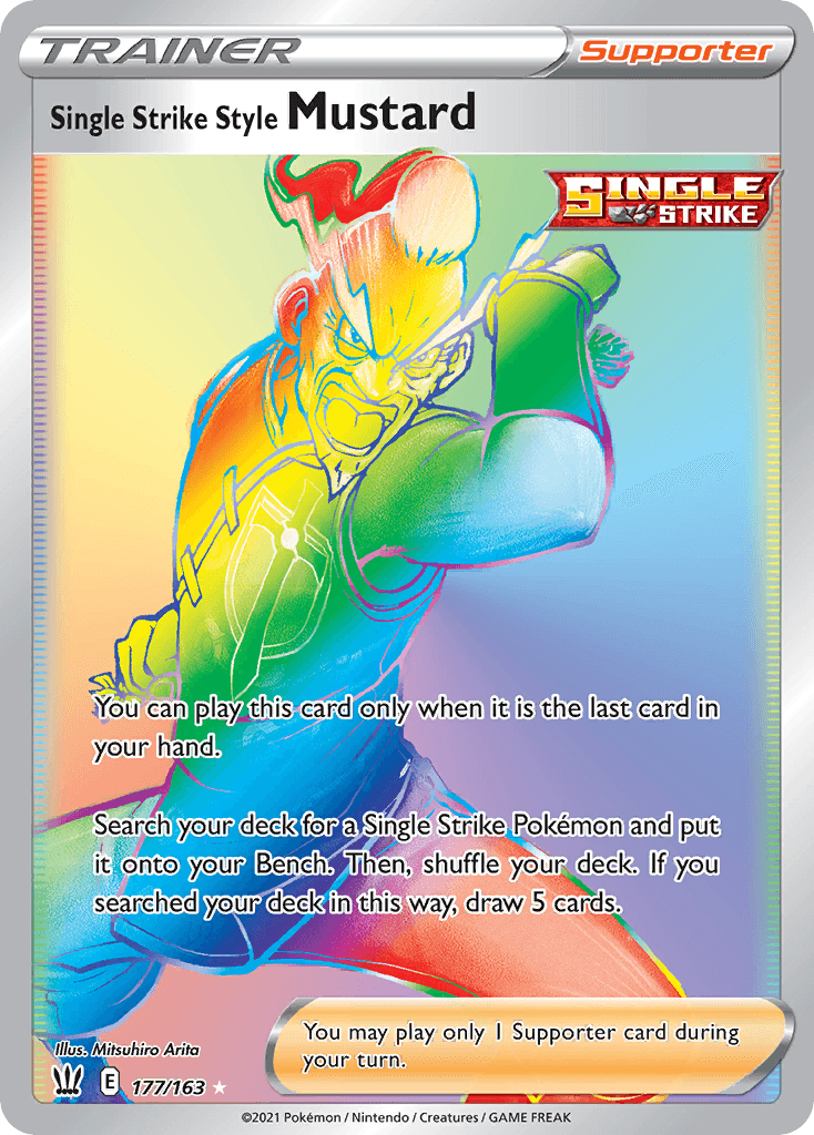Single Strike Style Mustard — SWSH05: Battle Styles Pokémon TCG card by Mitsuhiro Arita