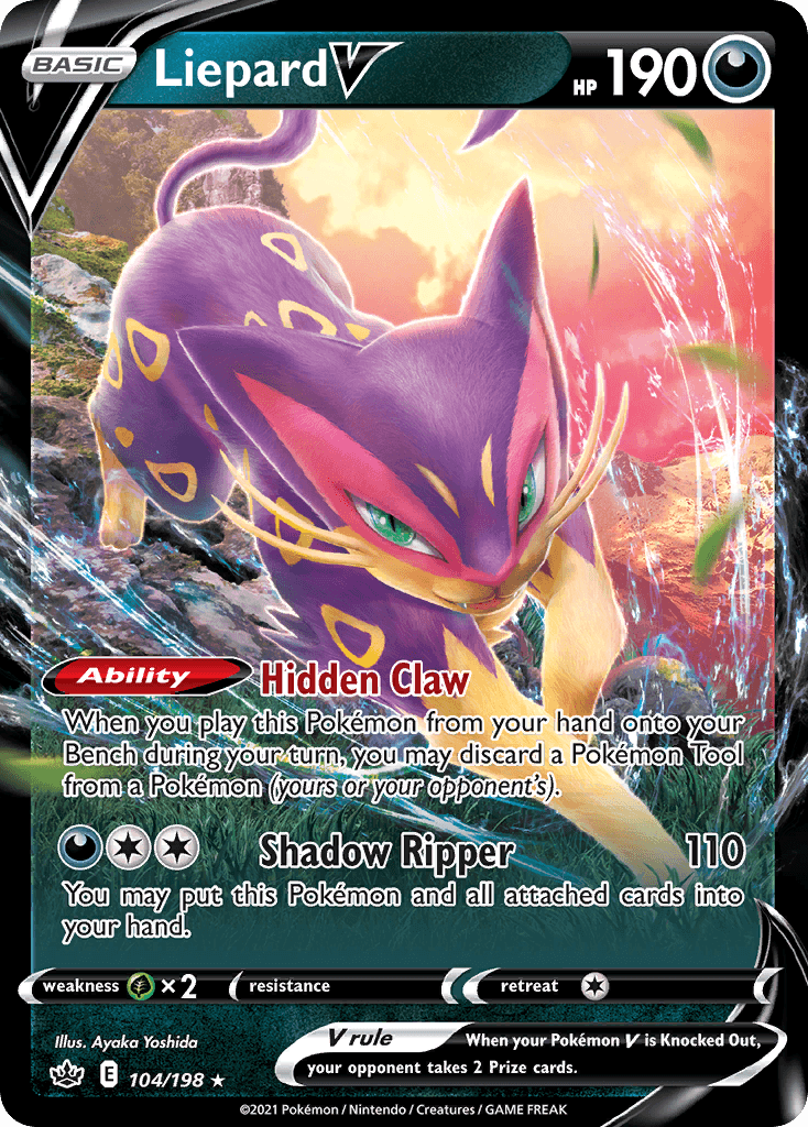 Liepard V — SWSH06: Chilling Reign Pokémon TCG card by Ayaka Yoshida