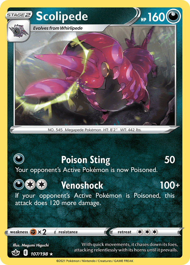 Scolipede — SWSH06: Chilling Reign Pokémon TCG card by Megumi Higuchi