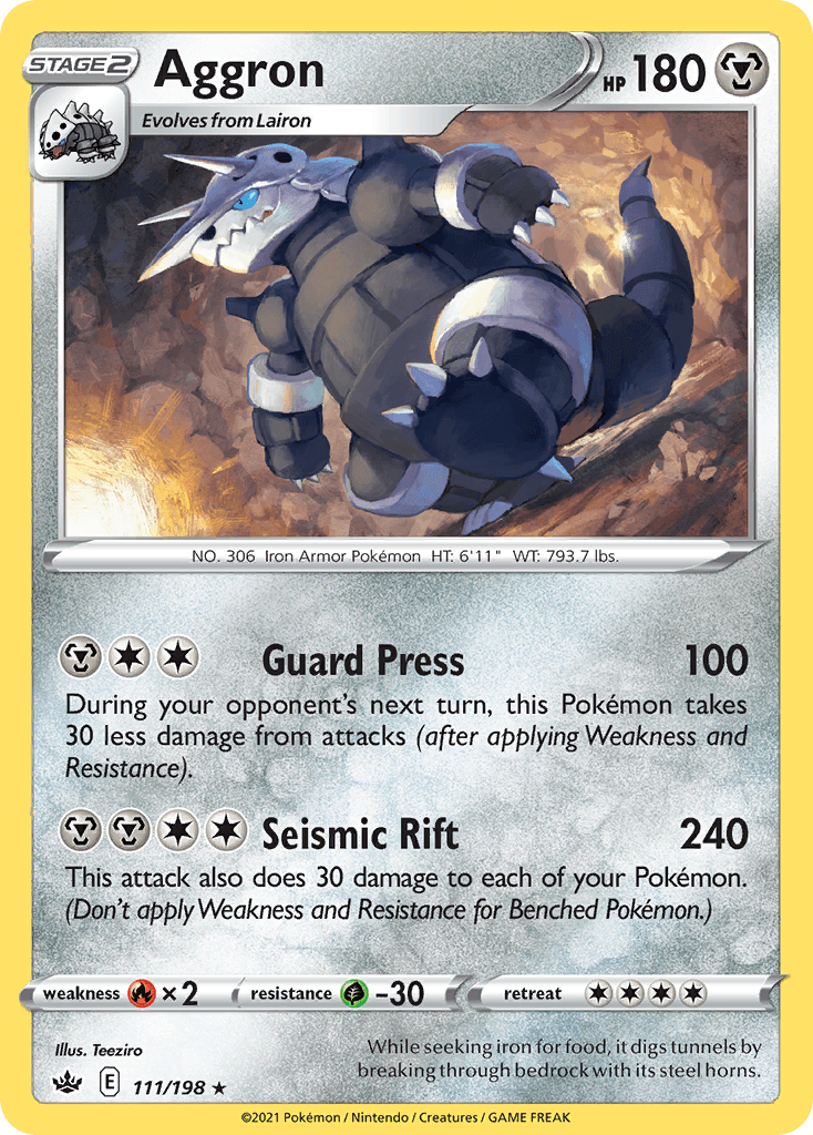 Aggron — SWSH06: Chilling Reign Pokémon TCG card by Teeziro