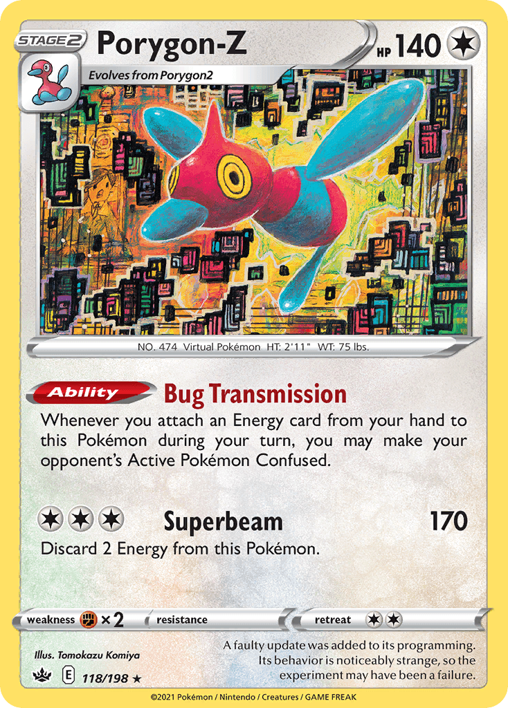 Porygon-Z — SWSH06: Chilling Reign Pokémon TCG card by Tomokazu Komiya