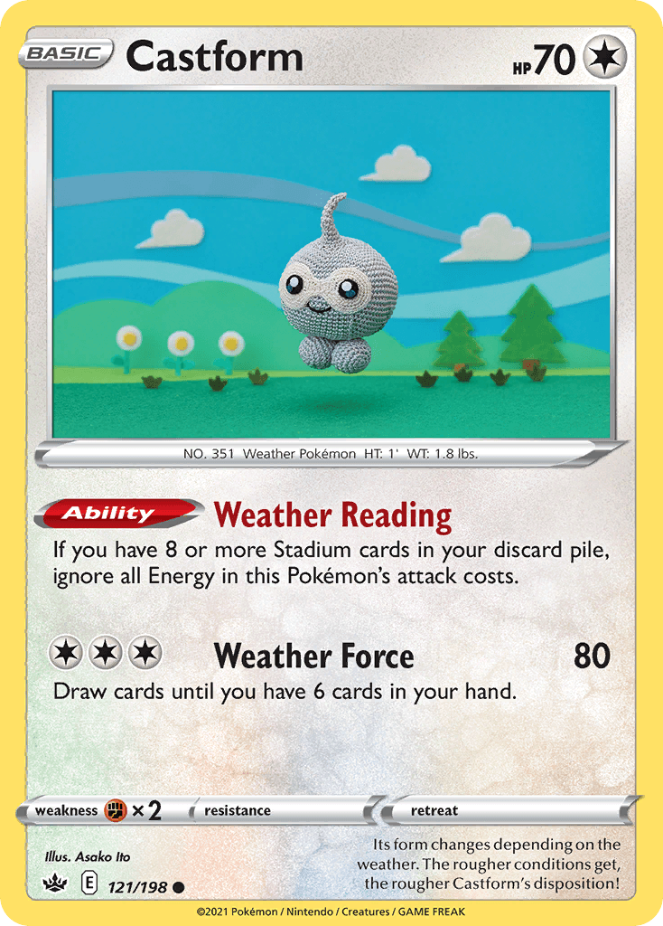 Castform — SWSH06: Chilling Reign Pokémon TCG card by Asako Ito
