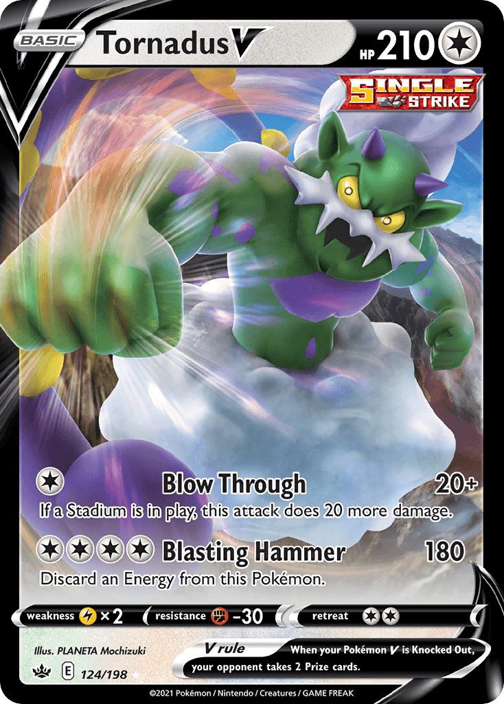 Tornadus V — SWSH06: Chilling Reign Pokémon TCG card by PLANETA Mochizuki