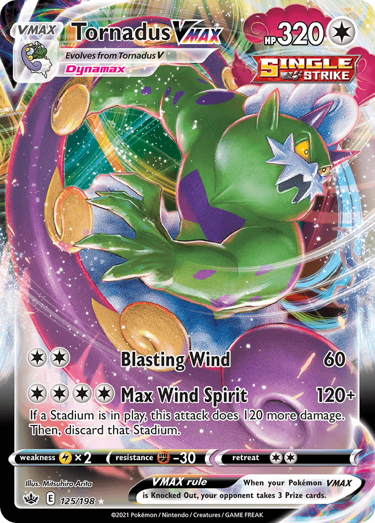 Tornadus VMAX — SWSH06: Chilling Reign Pokémon TCG card by Mitsuhiro Arita