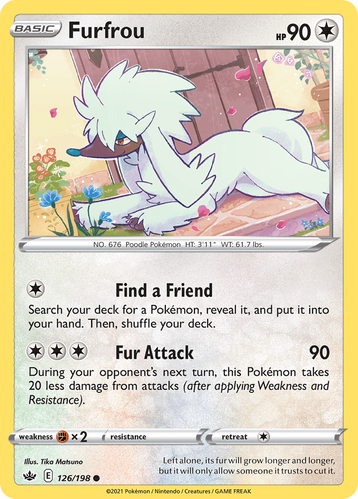 Furfrou — SWSH06: Chilling Reign Pokémon TCG card by Tika Matsuno