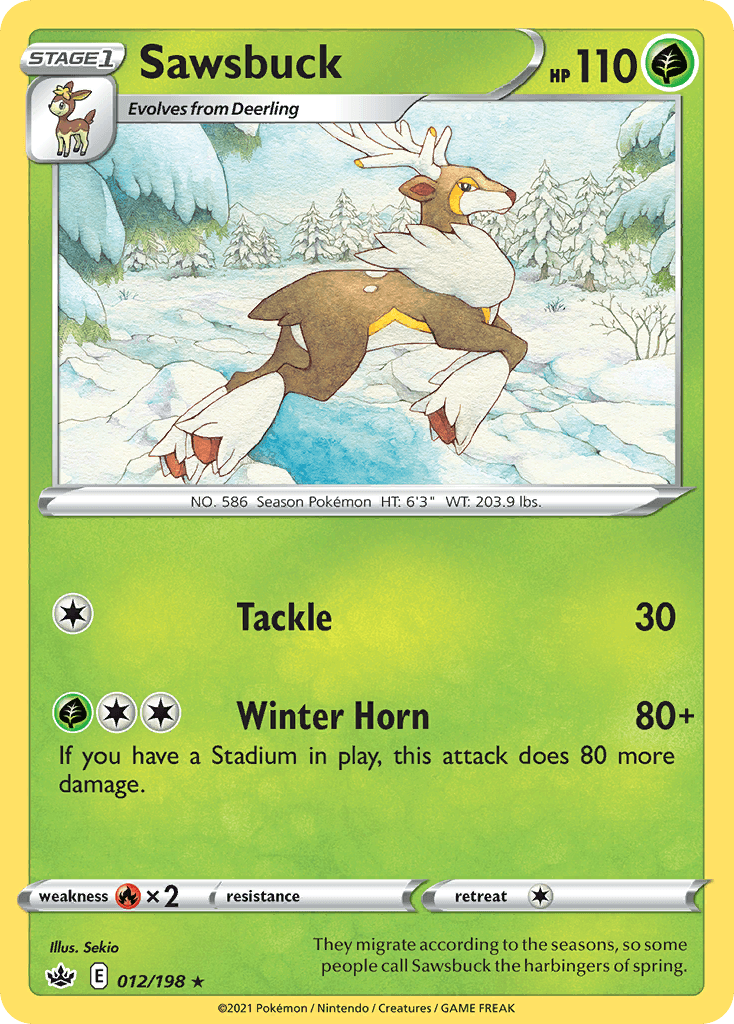 Sawsbuck — SWSH06: Chilling Reign Pokémon TCG card by Sekio