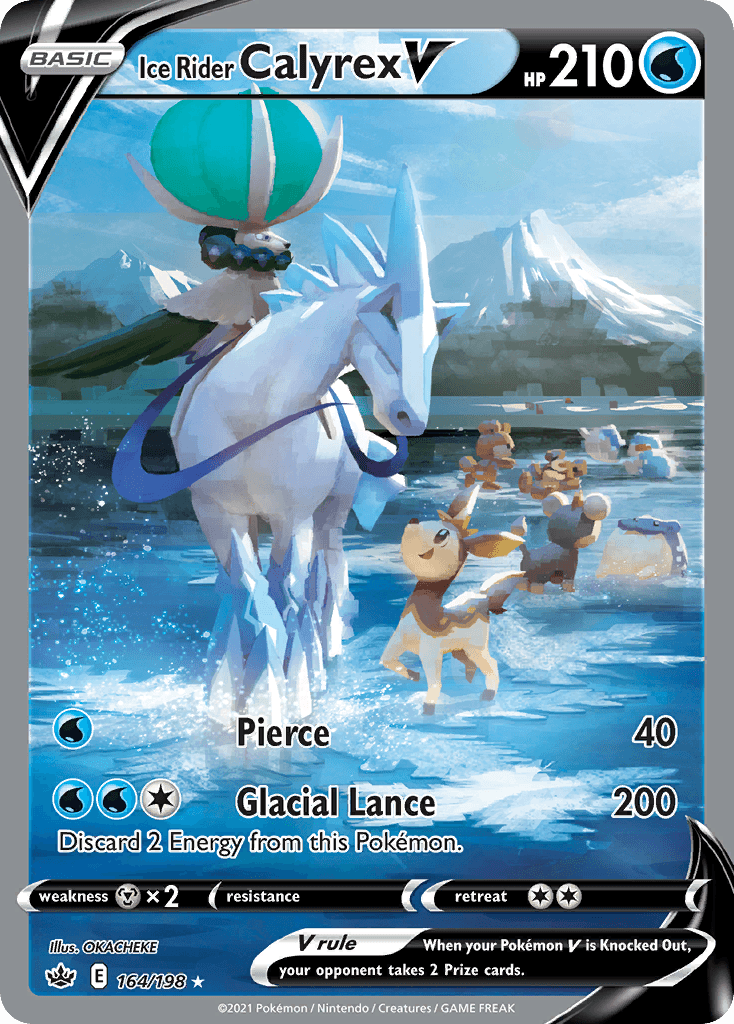 Ice Rider Calyrex V — SWSH06: Chilling Reign Pokémon TCG card by OKACHEKE