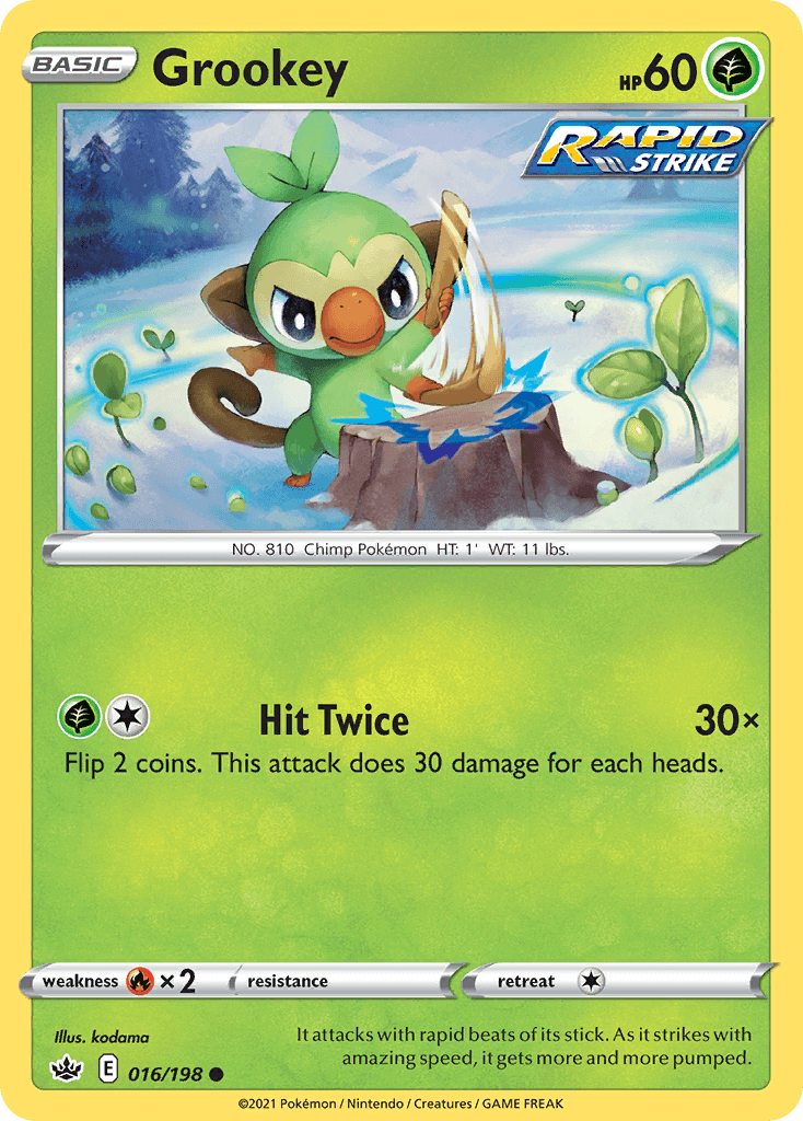 Grookey — SWSH06: Chilling Reign Pokémon TCG card by kodama