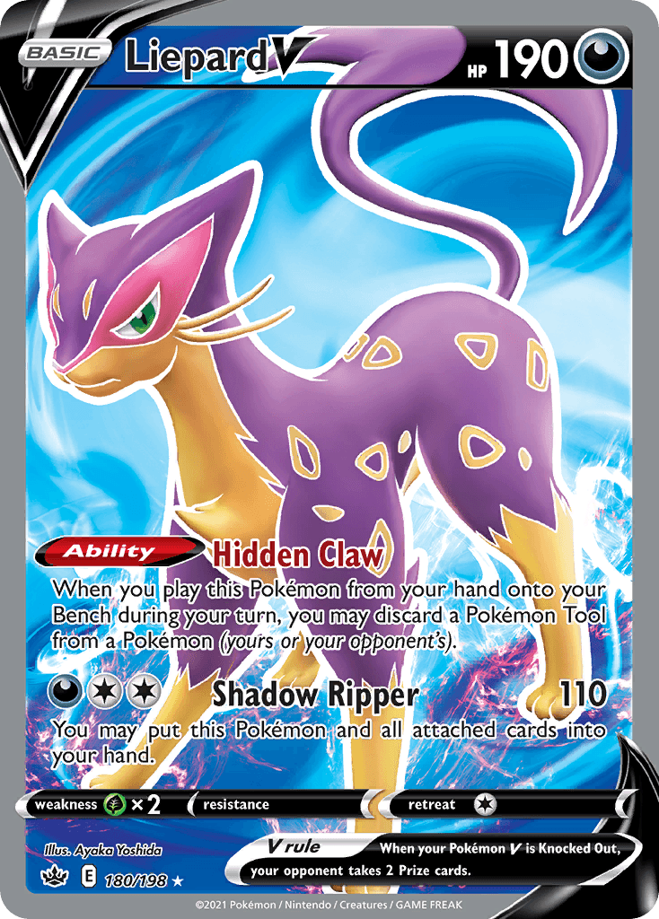 Liepard V — SWSH06: Chilling Reign Pokémon TCG card by Ayaka Yoshida
