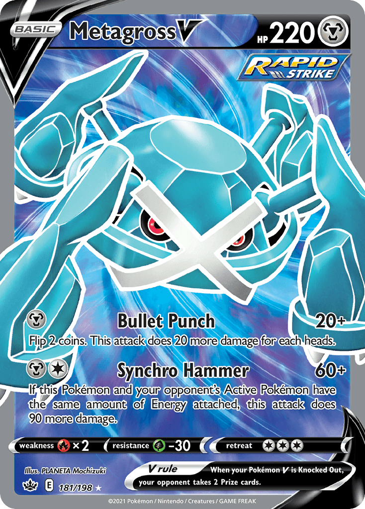 Metagross V — SWSH06: Chilling Reign Pokémon TCG card by PLANETA Mochizuki