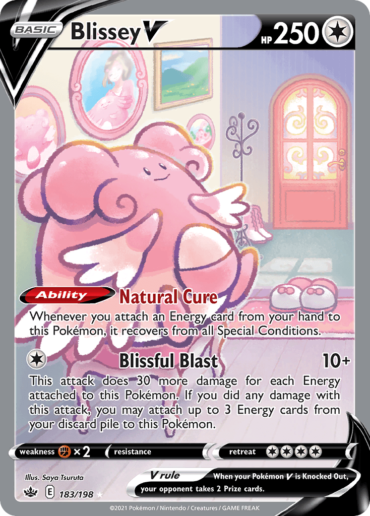Blissey V — SWSH06: Chilling Reign Pokémon TCG card by Saya Tsuruta