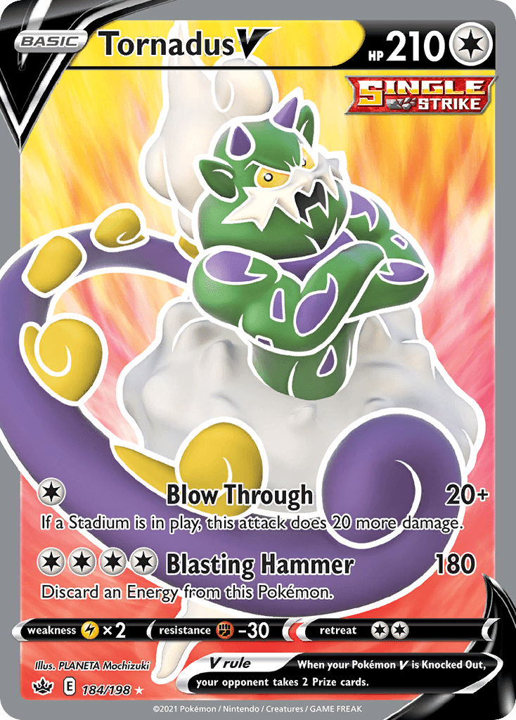 Tornadus V — SWSH06: Chilling Reign Pokémon TCG card by PLANETA Mochizuki