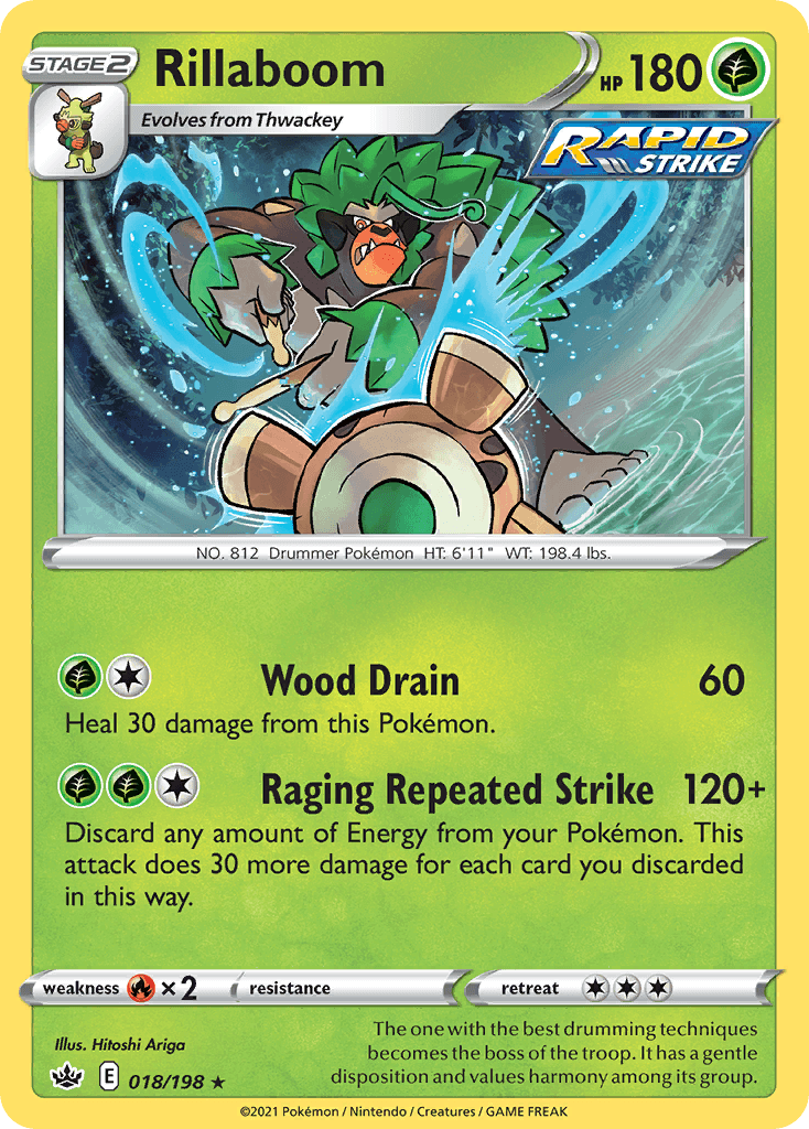 Rillaboom — SWSH06: Chilling Reign Pokémon TCG card by Hitoshi Ariga
