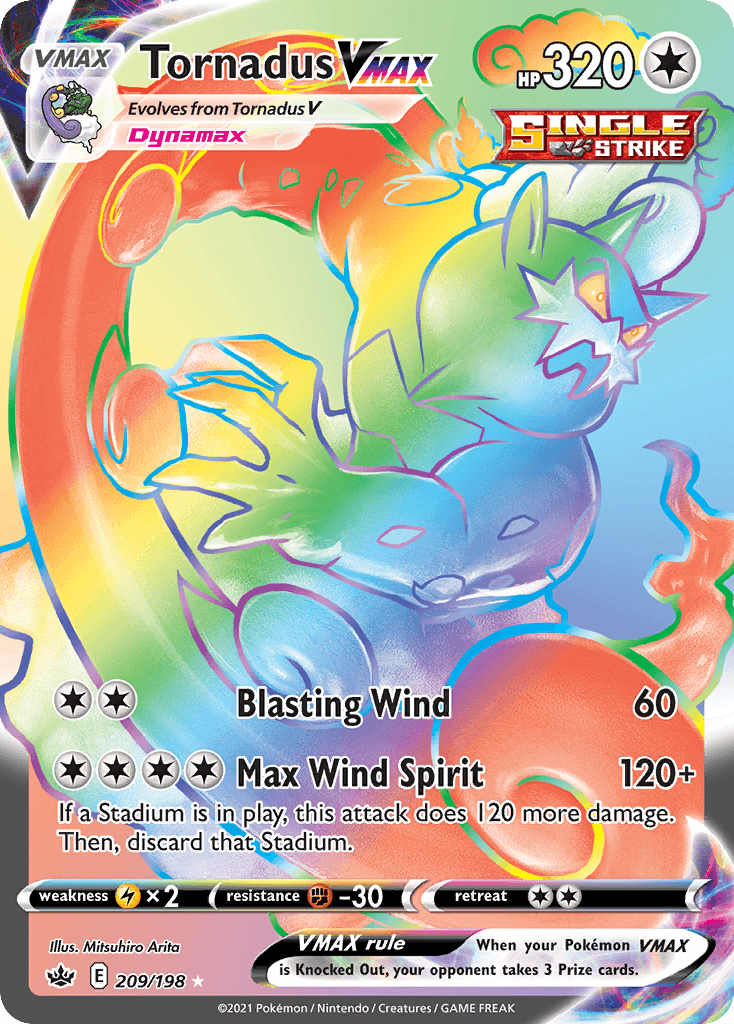 Tornadus VMAX (Secret) — SWSH06: Chilling Reign Pokémon TCG card by Mitsuhiro Arita