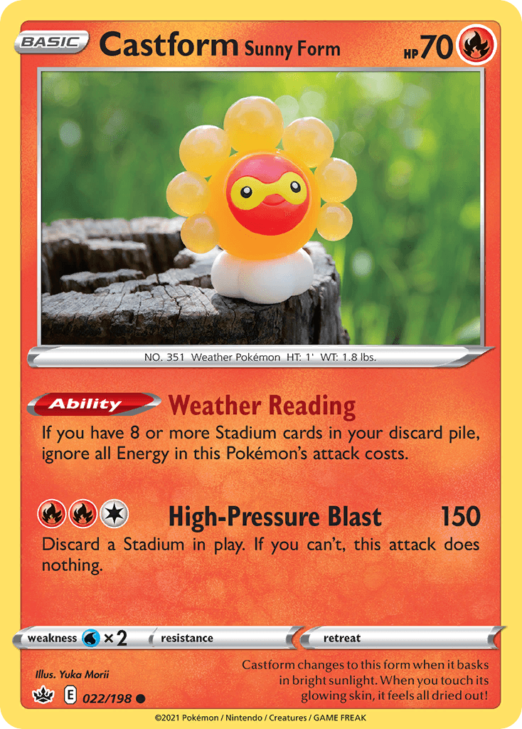 Castform Sunny Form — SWSH06: Chilling Reign Pokémon TCG card by Yuka Morii