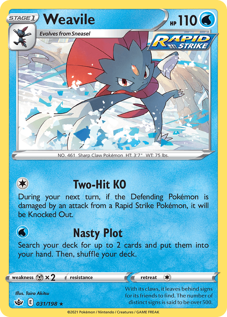 Weavile — SWSH06: Chilling Reign Pokémon TCG card by Taira Akitsu