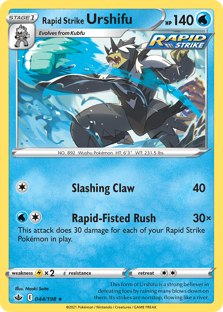 Rapid Strike Urshifu — SWSH06: Chilling Reign Pokémon TCG card by Naoki Saito