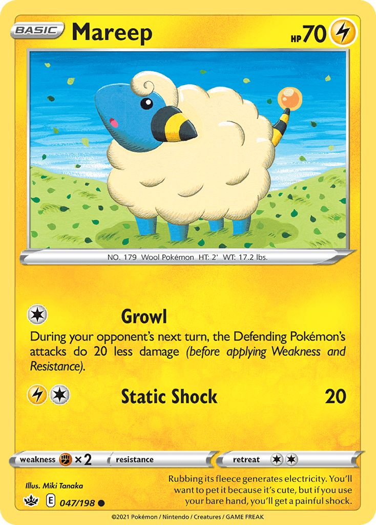 Mareep — SWSH06: Chilling Reign Pokémon TCG card by Miki Tanaka