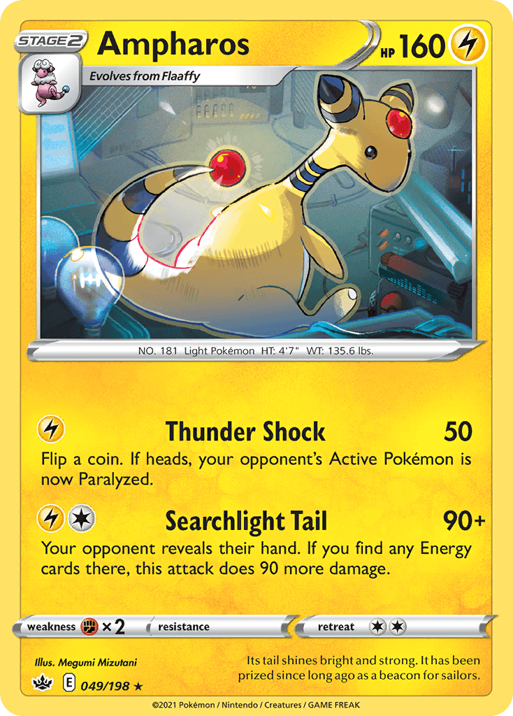 Ampharos — SWSH06: Chilling Reign Pokémon TCG card by Megumi Mizutani