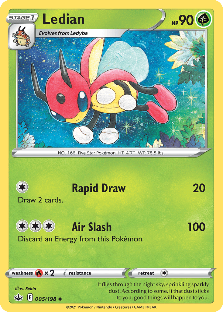 Ledian — SWSH06: Chilling Reign Pokémon TCG card by Sekio