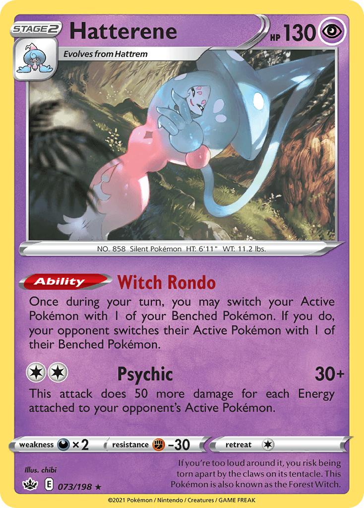 Hatterene — SWSH06: Chilling Reign Pokémon TCG card by chibi