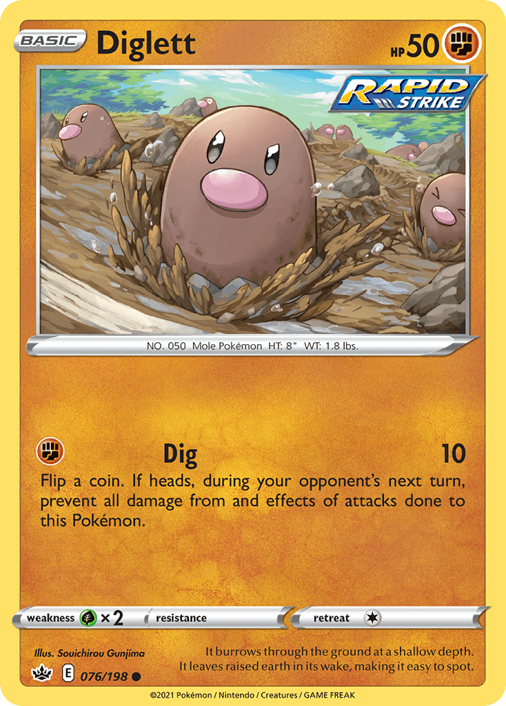 Diglett — SWSH06: Chilling Reign Pokémon TCG card by Souichirou Gunjima