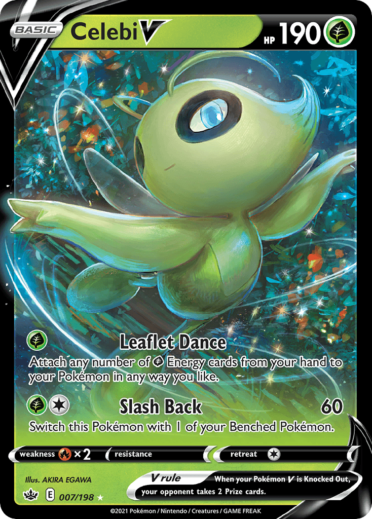 Celebi V — SWSH06: Chilling Reign Pokémon TCG card by AKIRA EGAWA