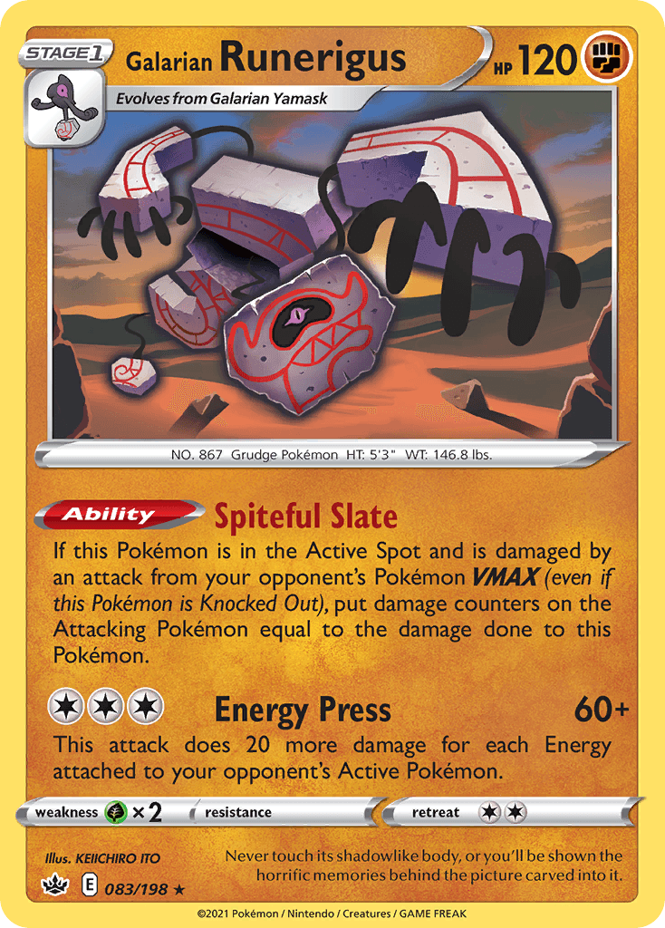 Galarian Runerigus — SWSH06: Chilling Reign Pokémon TCG card by KEIICHIRO ITO