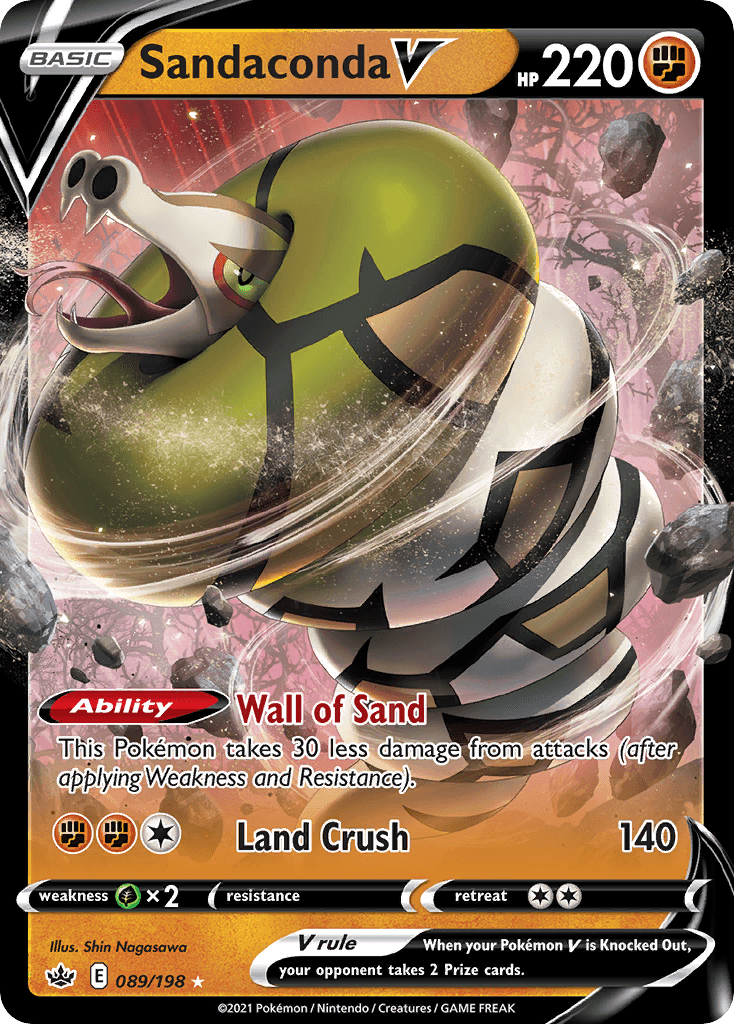 Sandaconda V — SWSH06: Chilling Reign Pokémon TCG card by Shin Nagasawa