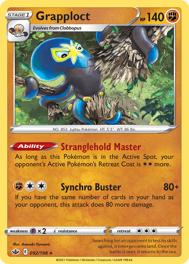 Grapploct — SWSH06: Chilling Reign Pokémon TCG card by Anesaki Dynamic