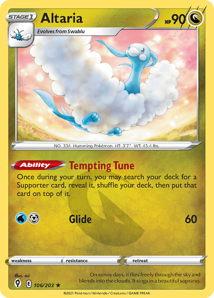 Altaria — SWSH07: Evolving Skies Pokémon TCG card by Misa Tsutsui
