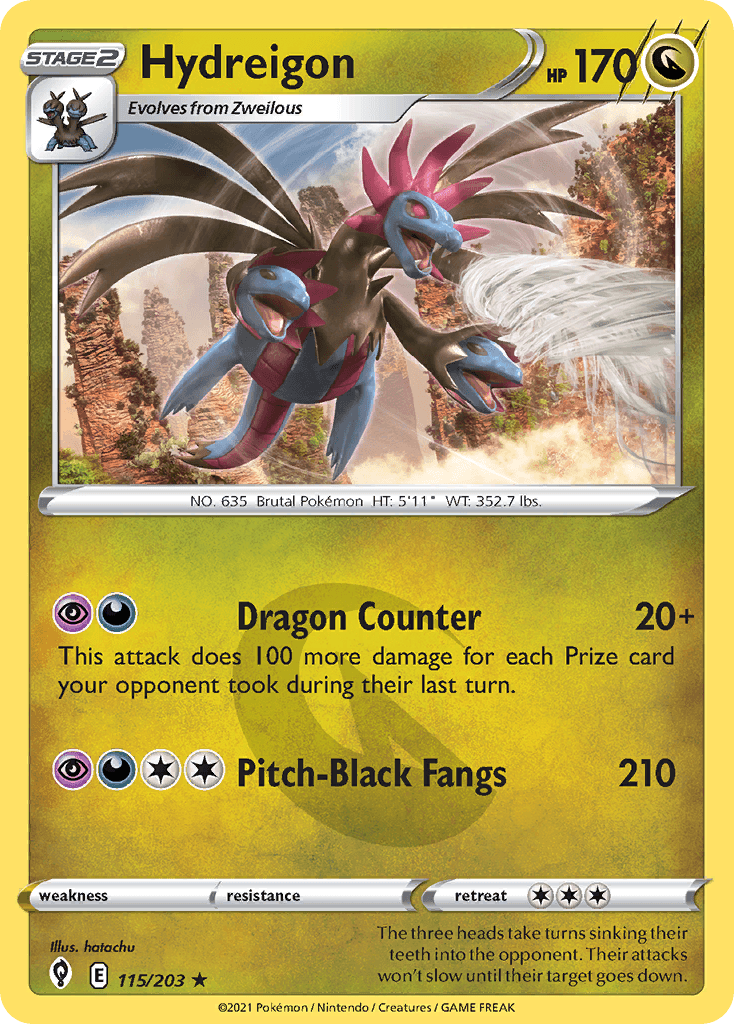 Hydreigon — SWSH07: Evolving Skies Pokémon TCG card by hatachu