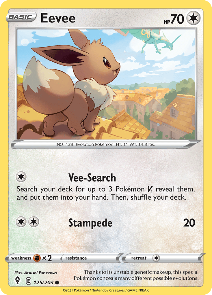Eevee — SWSH07: Evolving Skies Pokémon TCG card by Atsushi Furusawa