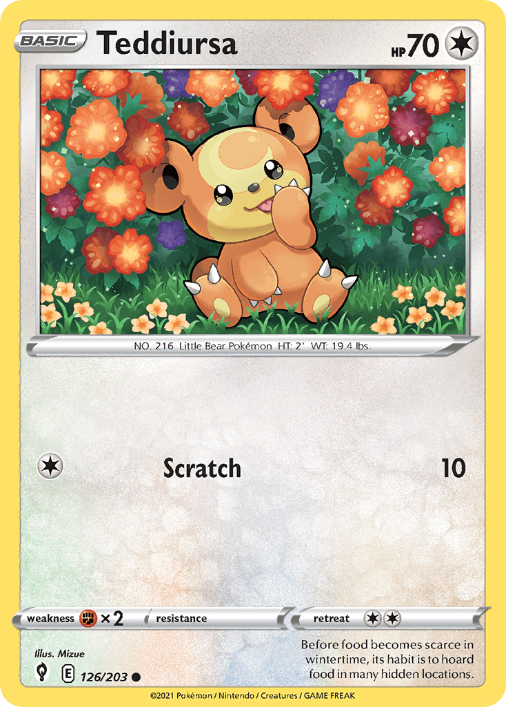 Teddiursa — SWSH07: Evolving Skies Pokémon TCG card by Mizue