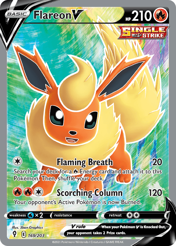 Flareon V (Full Art) — SWSH07: Evolving Skies Pokémon TCG card by Uta
