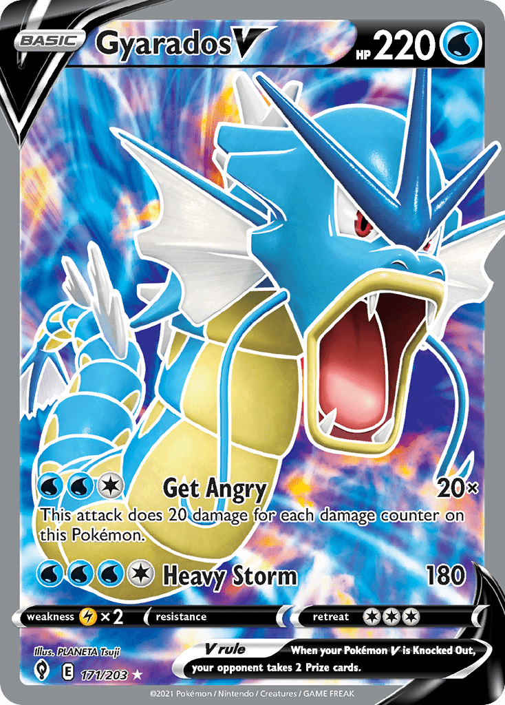 Gyarados V — SWSH07: Evolving Skies Pokémon TCG card by PLANETA Tsuji