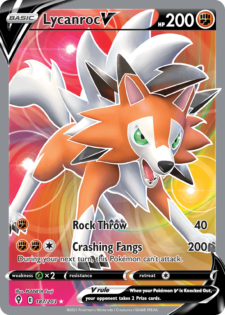 Lycanroc V — SWSH07: Evolving Skies Pokémon TCG card by PLANETA Tsuji