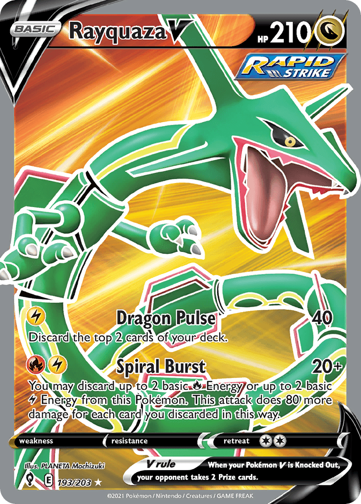 Rayquaza V (Full Art) — SWSH07: Evolving Skies