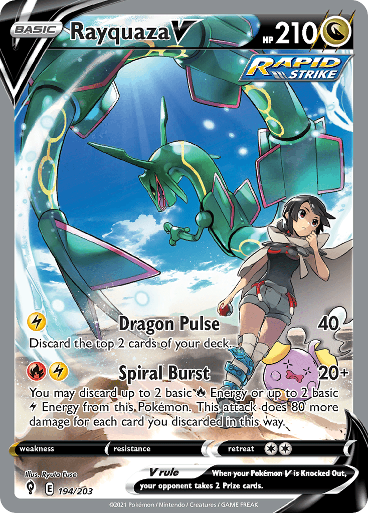 Rayquaza V (Alternate Full Art) — SWSH07: Evolving Skies
