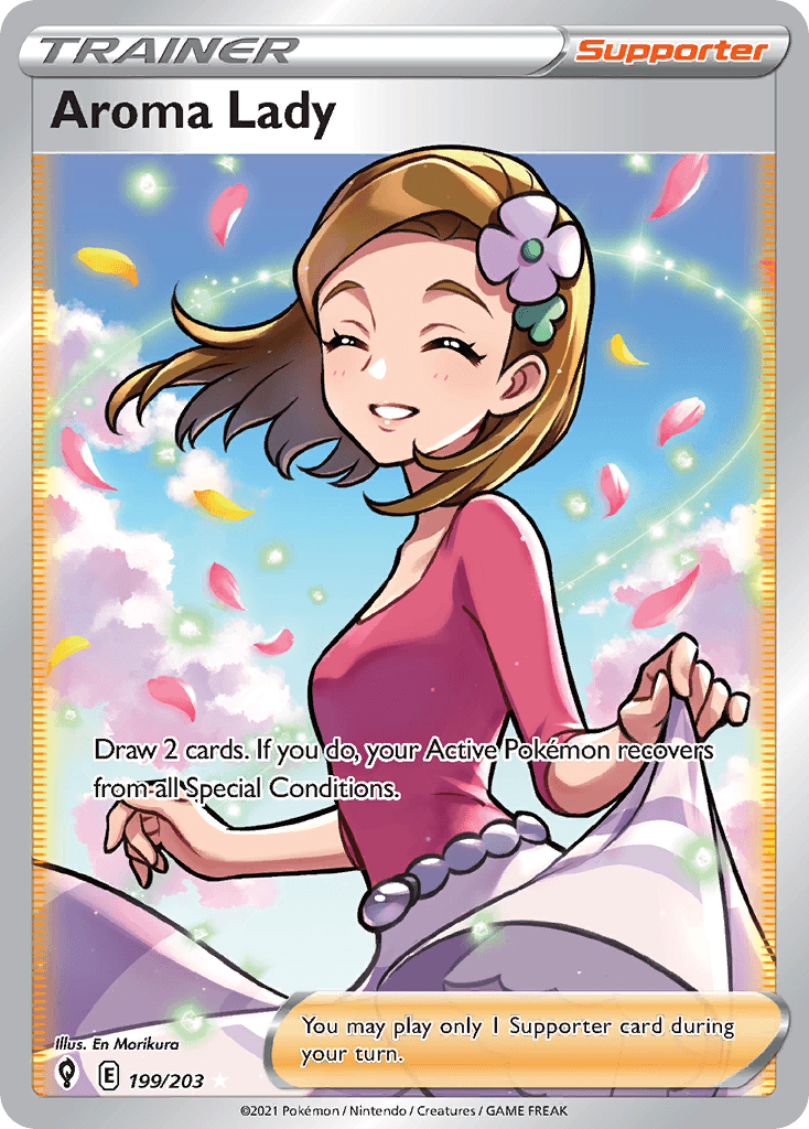 Aroma Lady (Full Art) — SWSH07: Evolving Skies Pokémon TCG card by Ken Sugimori