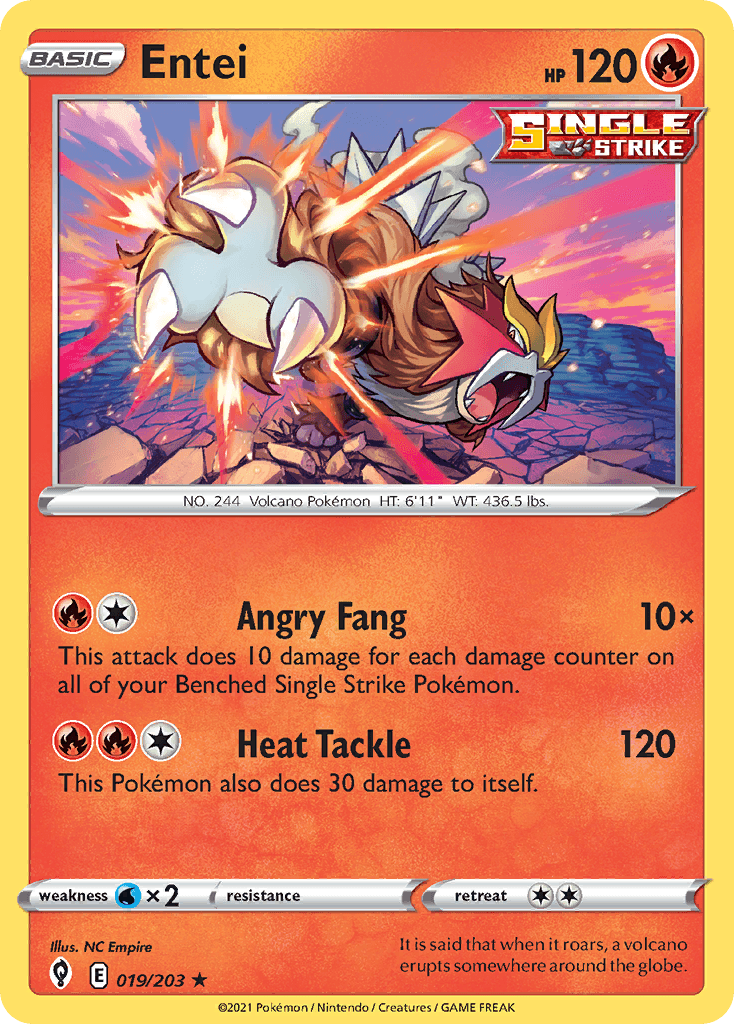 Entei — SWSH07: Evolving Skies Pokémon TCG card by NC Empire