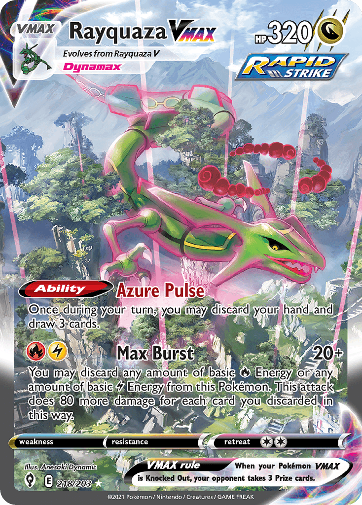 Rayquaza VMAX (Alternate Art Secret) — SWSH07: Evolving Skies