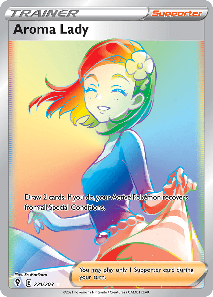 Aroma Lady — SWSH07: Evolving Skies Pokémon TCG card by En Morikura