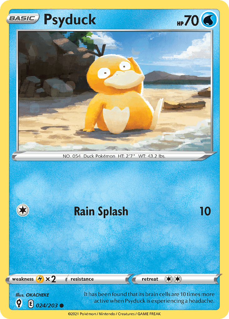 Psyduck — SWSH07: Evolving Skies Pokémon TCG card by OKACHEKE
