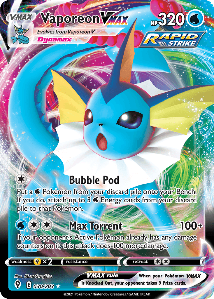 Vaporeon VMAX — Prize Pack Series Cards Pokémon TCG card by 5ban Graphics