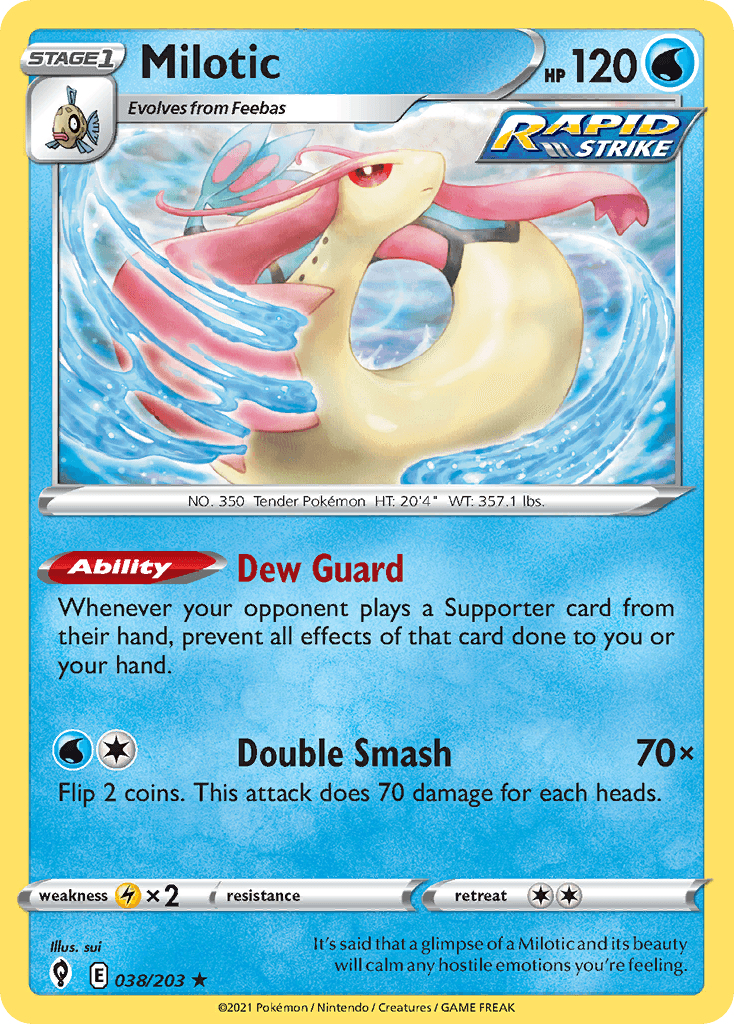 Milotic — SWSH07: Evolving Skies Pokémon TCG card by sui
