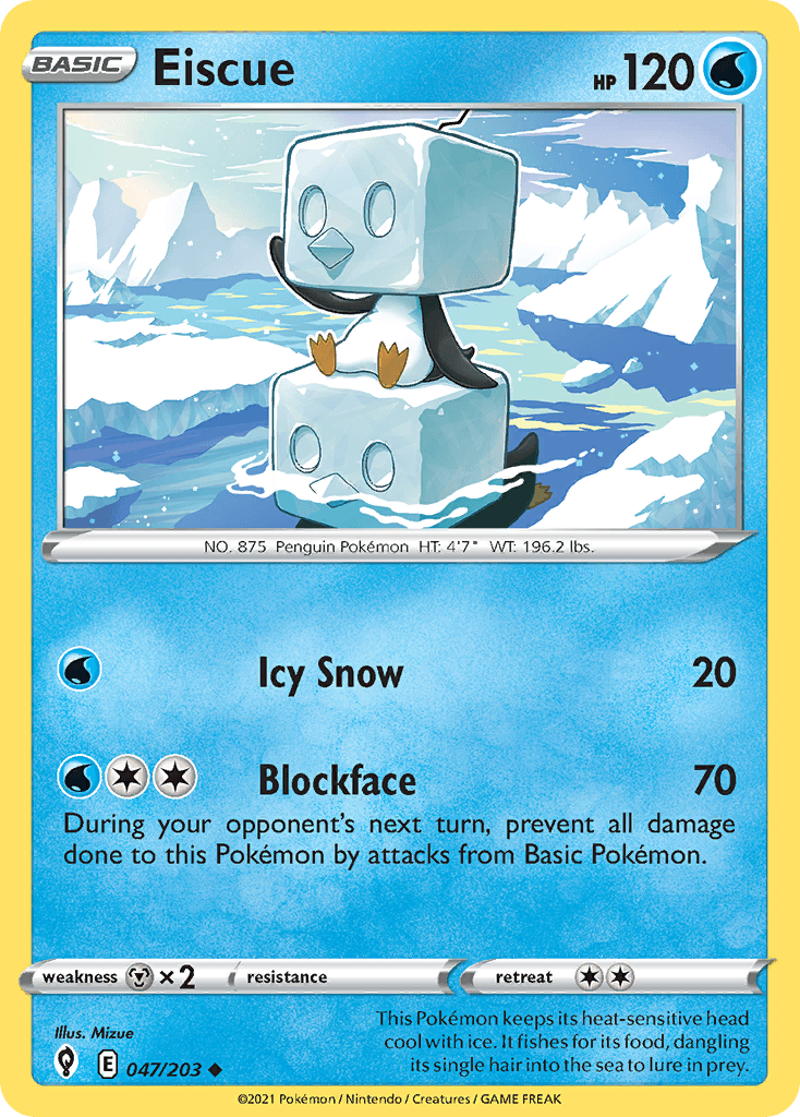 Eiscue — SWSH07: Evolving Skies Pokémon TCG card by Mizue