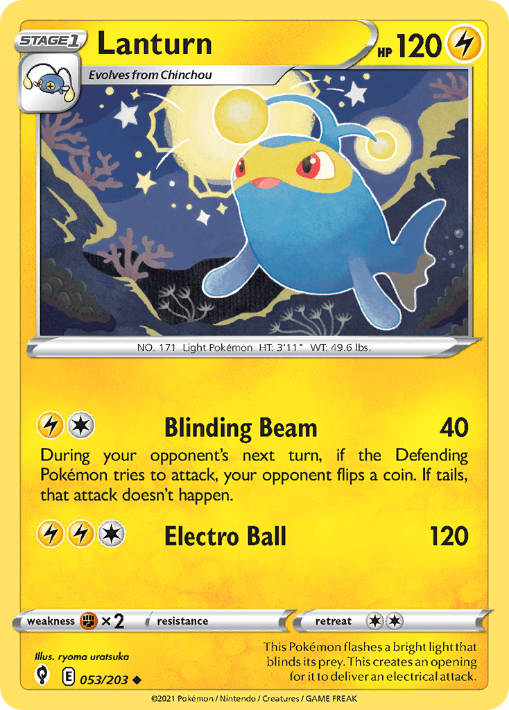 Lanturn — SWSH07: Evolving Skies Pokémon TCG card by ryoma uratsuka