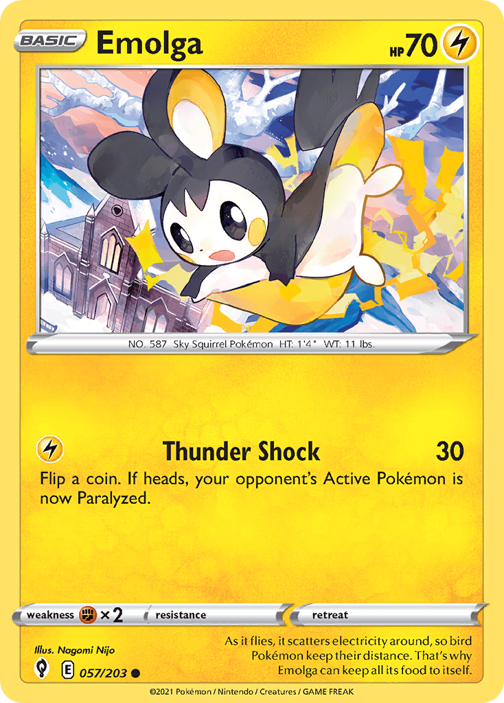 Emolga — SWSH07: Evolving Skies Pokémon TCG card by Nagomi Nijo